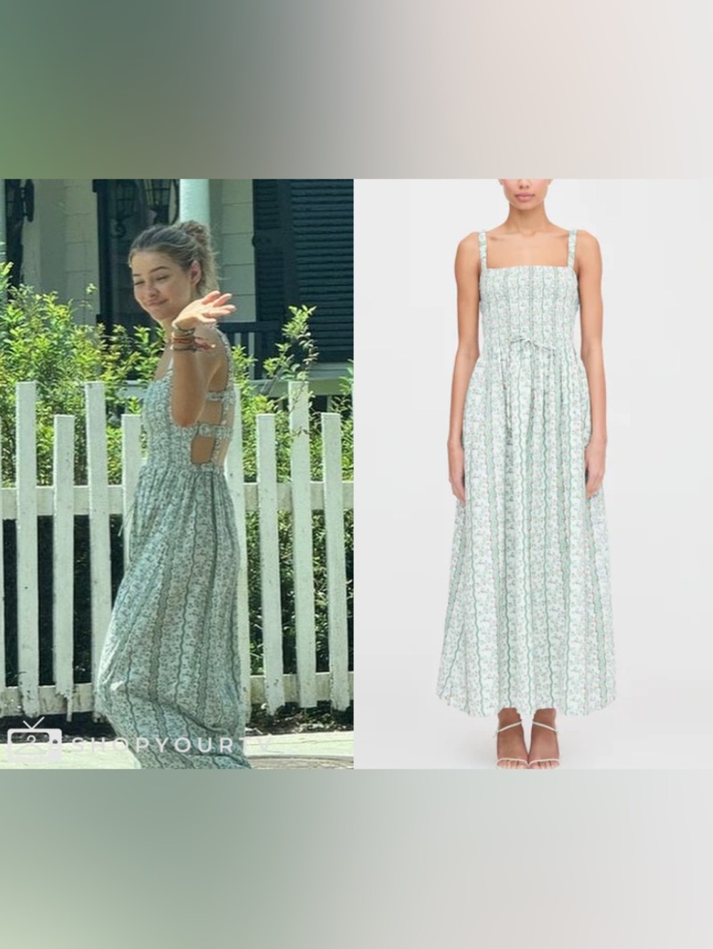 Hill House Home Anita Dress | Green Province Floral Stripe | Small | NWT - Picture 2 of 6